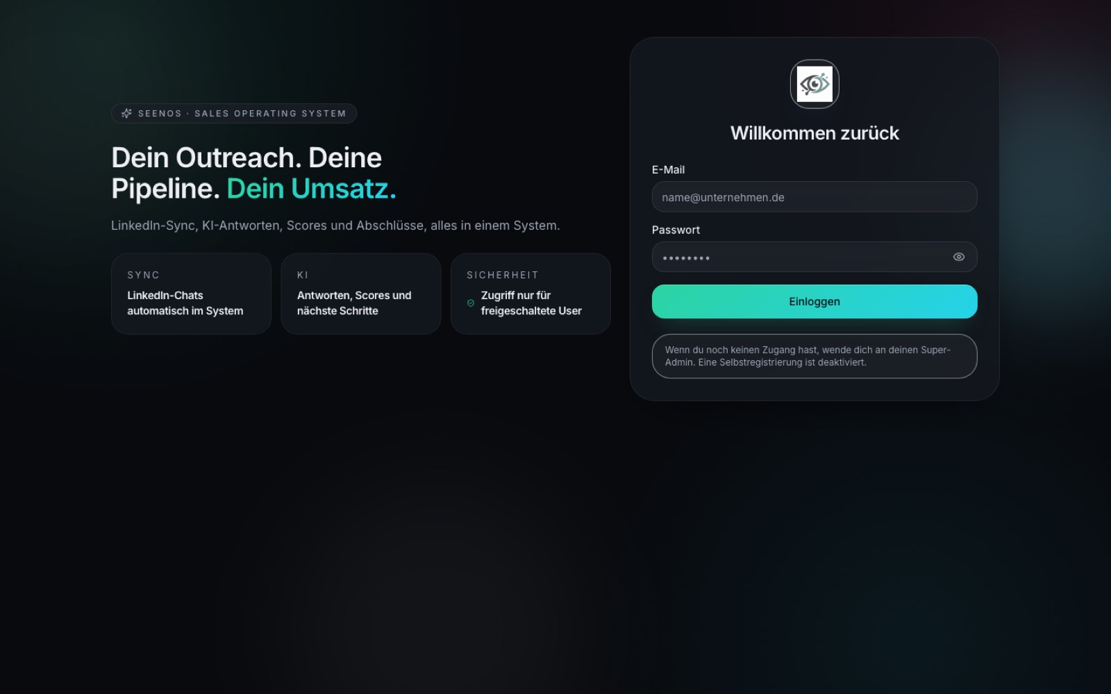 Oberfläche der Outreach-Software